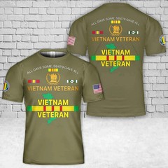 Custom Name All Gave Some Gave All Vietnam Veteran Military T-Shirt S-5XL