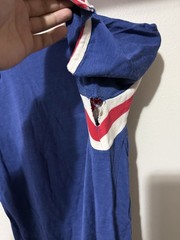 1960s Home Savings Blue Distressed Durene Ringer Jersey T-Shirt Flaws S