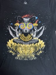 Mellow Mushroom House of Shroom Cosmic Zen Cat Graphic T-Shirt