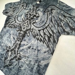 Four Seasons Y2K VINTAGE NWOT Medium Cross Wings T-shirt Affliction style