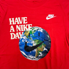 Nike Shirt Mens Large Red Orange Streetwear Tee Modern Earth Urbanwear Hypebeast