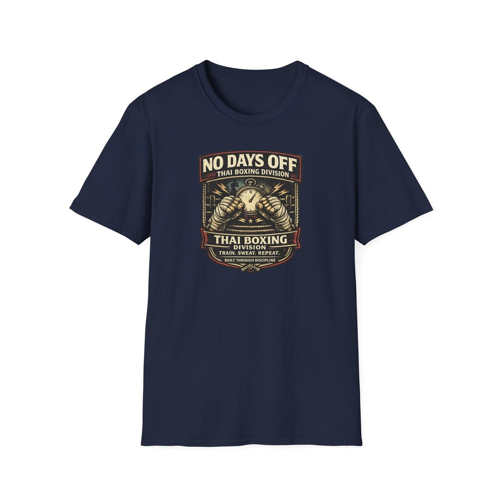 Muay Thai T-Shirt No Days Off Boxing Graphic Tee Martial Arts Fighter Gym Gift