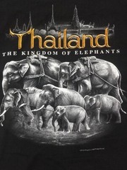 Vintage Thailand Shirt Men’s Extra Large Black Elephant Graphic Faded Distressed