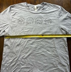 The Beatles Bella+Canvas Minimalist Line Art Short Sleeve Grey T-Shirt-Size L
