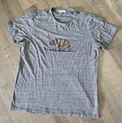 Marine Layer Men’s T Shirt Heather Gray CA Surfing Bear Graphic Size M/L