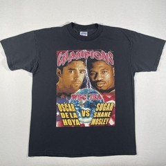 Vintage De La Hoya Mosley Shirt Mens Large Black Boxing Fight Champions Rap Tee