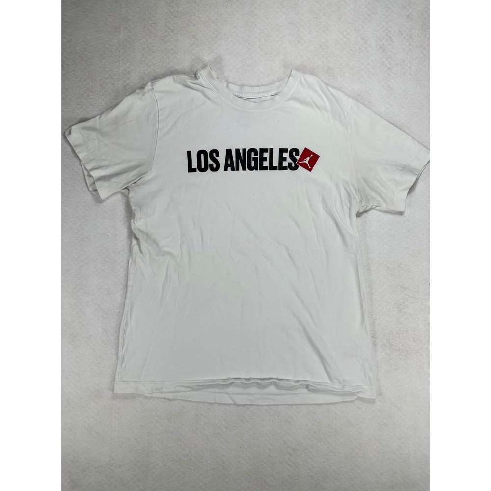 Jordan Mens Los Angeles Jumpman Graphic T-Shirt White Large Standard Fit