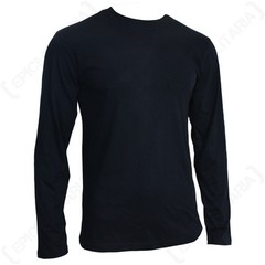 Long Sleeve BLACK T-SHIRT – All Sizes – Army Military Cotton Top – 100% COTTON