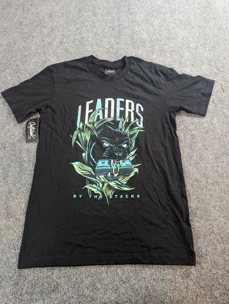 Outrank T-Shirt Men’s M Black Graphic Print Leaders NWT