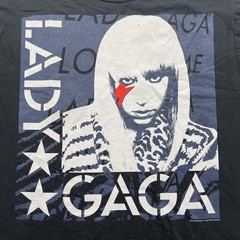 NEW Lady Gaga 2009 Ate My Heart Black Graphic Print T-shirt Size L Pop