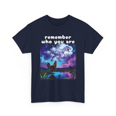 Remember Who You Are Rooster T Rex Graphic T Shirt Funny Evolution Meme Tee