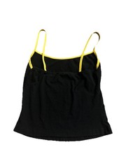 Y2K Batman Logo Cami Tank Top Black Yellow DC Comics Size Small 2000s Vintage DC