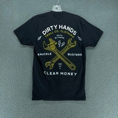 Troll Co T Shirt Mens Small Black Dirty Hands Clean Money Graphic Back Workwear