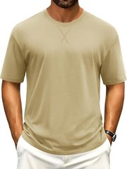 Men’s Cotton Drop Shoulder T Shirt Loose Fit Soft Casual Short Sleeve Summer Tee