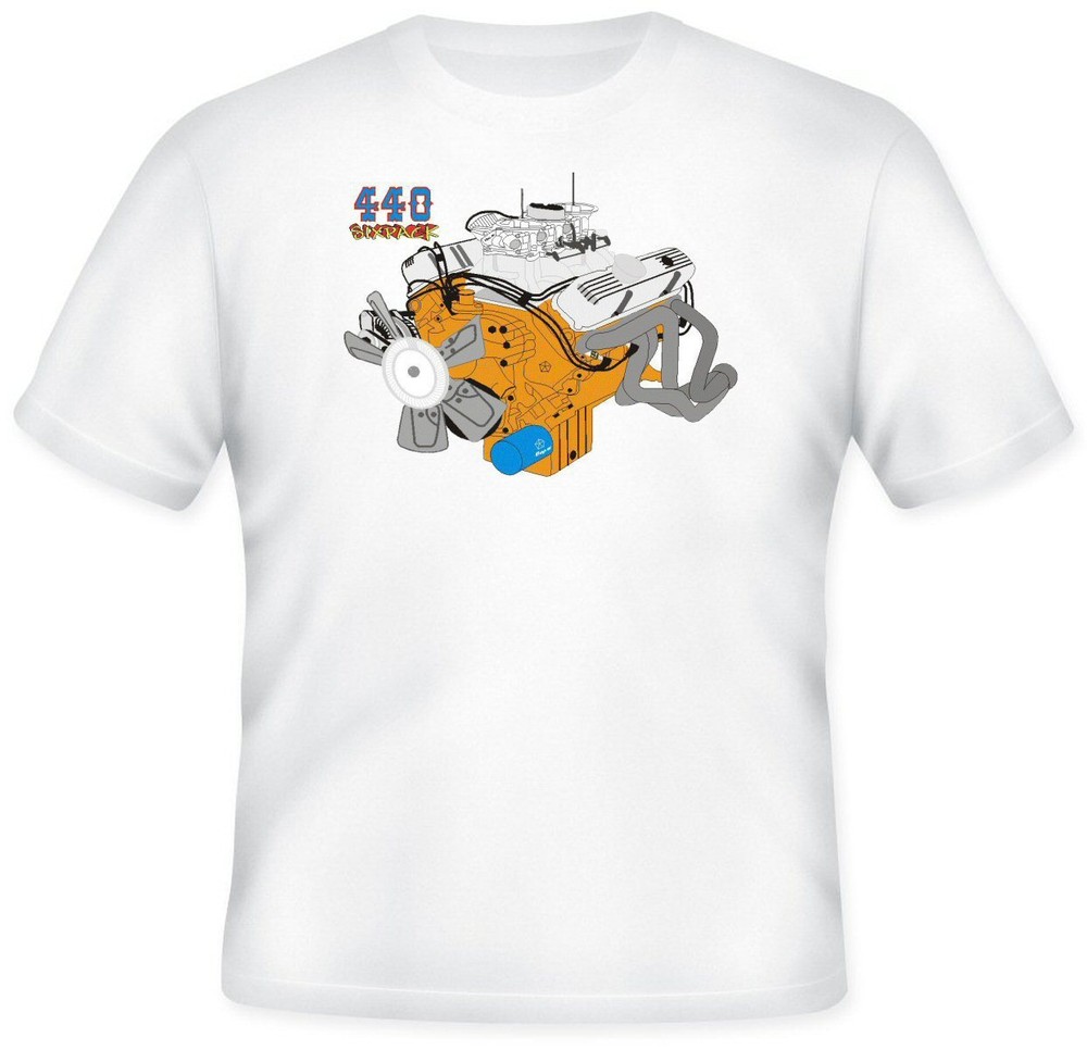 MOPAR Dodge Plymouth Cuda 440 Sixpack White Hanes T Shirt (2XL or 3XL)