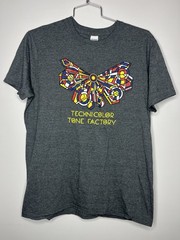 Technicolor Tone Factory T Shirt Men L Slim Gray Poly-Cotton Blend POME Colorado