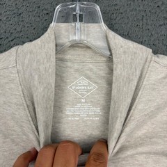 St. John’s Bay Pullover Mens Medium Beige Cotton Knit Long Sleeve Mock Neck Dad