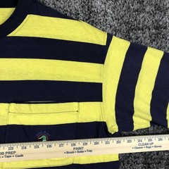 Vintage Duck Head Shirt Mens Large Yellow Navy Striped Pocket Logo USA