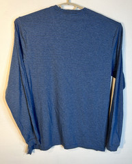 Left Coast Tee Men’s XL Blue Striped Cotton Long Sleeve V Neck