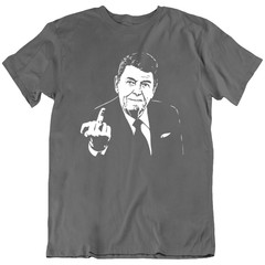 Ronald Reagan Donald Trump Republican Middle Finger T-Shirt Tee Gift New