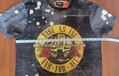 Guns N’ Roses “Rise As 1ne and For All” Tour T Black Bleach Wash Unisex Size XL
