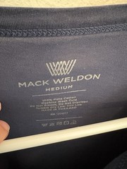 Mack Weldon Henley Mens Medium Navy Blue Long Sleeve 100% Pima Cotton