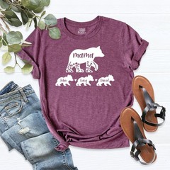 Custom Mama Bear Childs Shirt Mothers Day Tee Mom Shirt with Kids Name