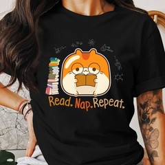 Read Nap Repeat T-Shirt, Cute Hamster T-Shirt, Student T-Shirt, Bella Canvas 300