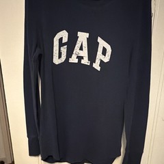 Gap Men’s Black Long Sleeve Crew Neck Graphic Print T-Shirt, Size L