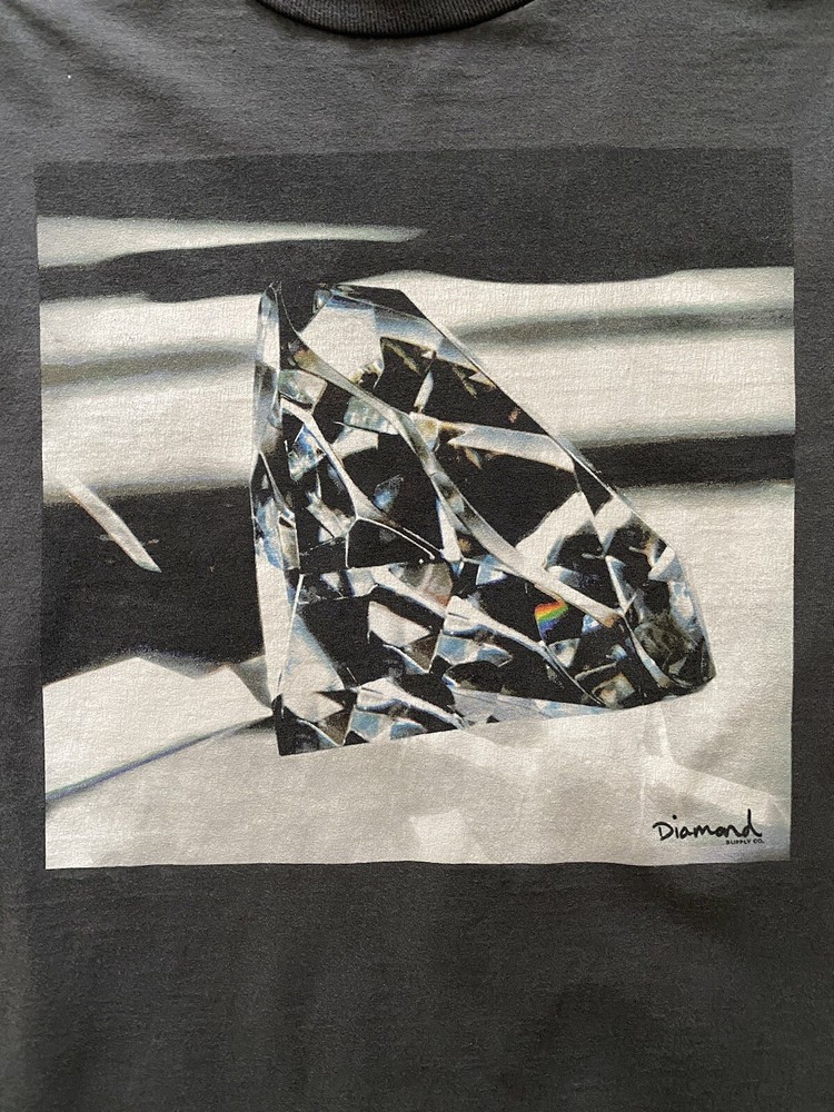 Diamond Supply Company T-Shirt Logo Medium Gray Skate Distressed Gem