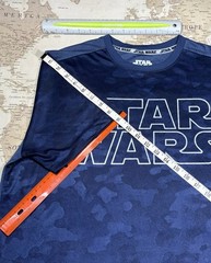 Mens Short Sleeve T-Shirt STAR WARS On Front Blue Camo Licensed Mad Engine EUC