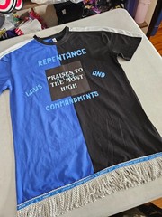 100% Cotton Two Tone Blue/Black Repentance, Laws and Commandments All Praises