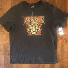 Lee Jeans Men’s XL Tiger Black Cotton T-Shirt Salina Kansas Short Sleeve Tee
