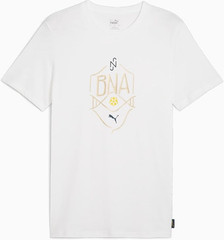 Puma Men’s Neymar JR BNA Logo Tee in White/Sand Dune Size L NWT