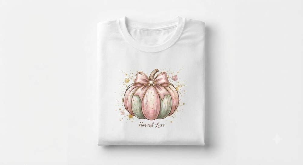 Pumpkin T-Shirt, Autumn Coquette Shirt, Autumn Thanksgiving Gift Patchwork