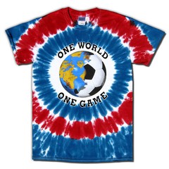 Soccer USA World Cup One World Tie Dye T-Shirt Jersey Short or Long Sleeve