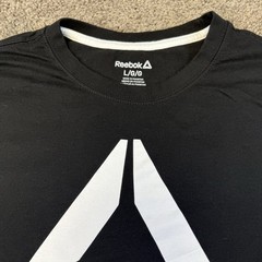 Reebok T-Shirt Men’s Large Black Sports Outdoors Soft Comfort Short Sleeve Used