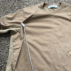 REINDEE LUSION Techwear Shirt Men XL Brown Panel Gorpcore Asymmetric Tee Urban