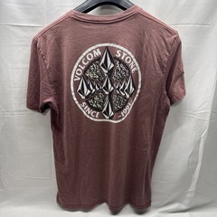 Size LARGE Men’s Volcom Stone T-Shirt “True to This” Heather Maroon