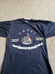 Capri Italia Shirt Mens Small Blue Souvenir Harmony Made in Italy
