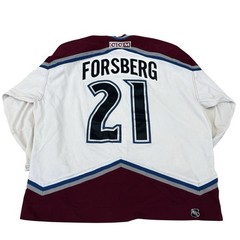 Vintage Colorado Avalanche Peter Foresberg Jersey NHL Hockey Fight Strap Sz 56