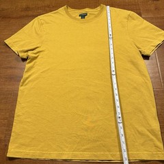 J Crew Oarsman T Shirt Mens L Yellow Short Sleeve Crew Neck Cotton Retro Blank