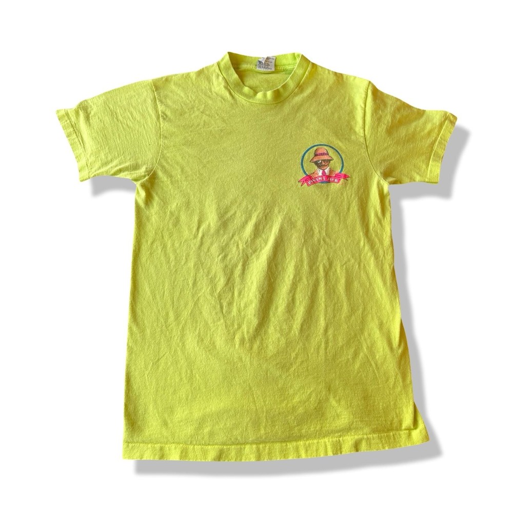 Vintage 90s Panama Jack Single Stitch T-Shirt Neon Yellow Size L