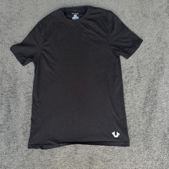 True Religion Mens Black Cotton Horseshoe Logo Crew Neck T-Shirt Size Medium