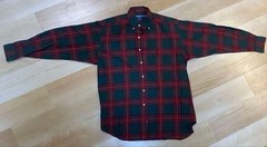 Ralph Lauren Blake Checked Long Sleeve Shirt M Green/Red 100% Cotton For 14Y+ J