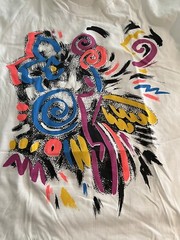 VTG Aerodynamics Dance Single Stitch Art Tee Drawstring Shirt White One Size
