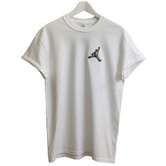 Biggie X Jordan Slam Dunk Embroidered Hip Hop Basketball White Tee T-Shirt by AF