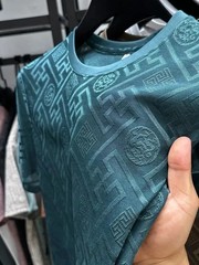 New Men’s Jacquard T-Shirt Casual Short Sleeve Round Neck Breathable Fashion TOP