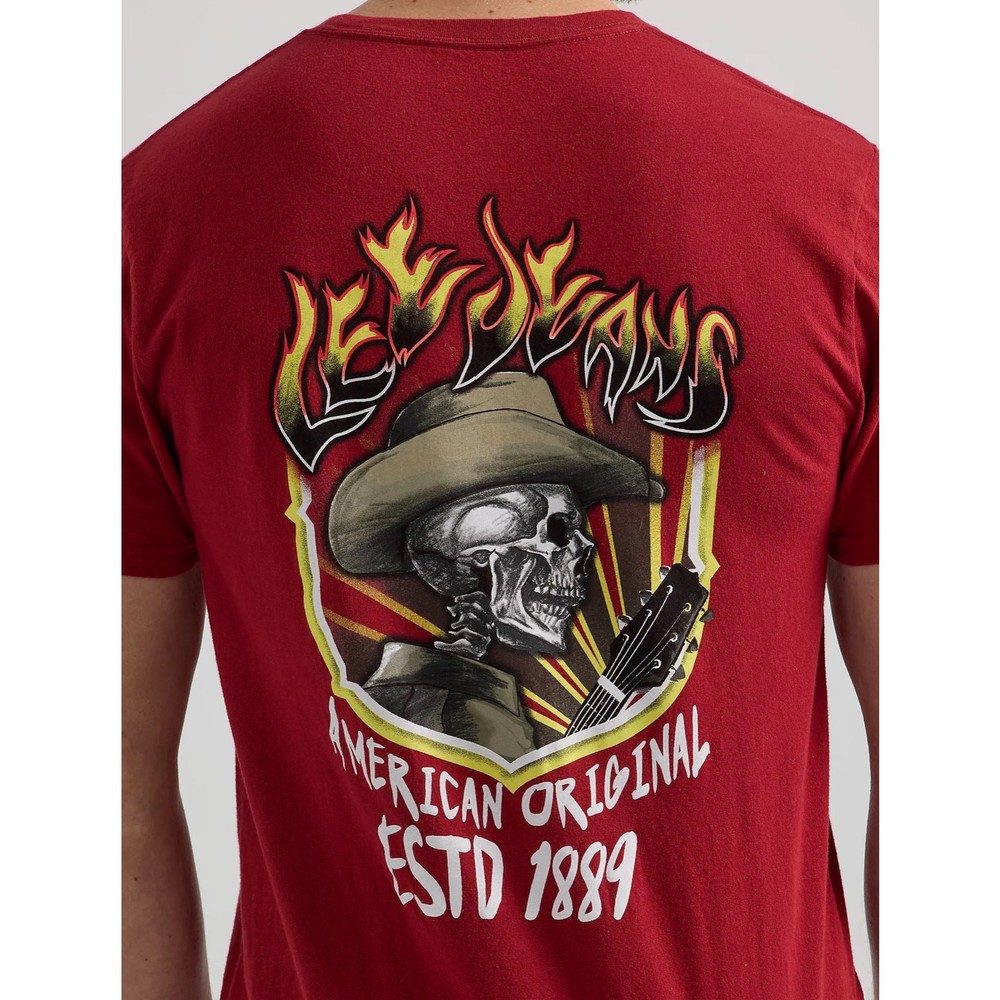 Lee Jeans MEN’S COWBOY SKELETON GRAPHIC TEE Size Large New with Tags