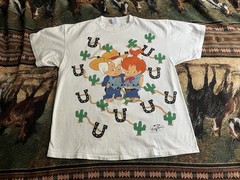 Vintage 1994 AOP Bam-Bam & Pebbles Western T-Shirt